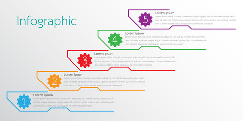 Vector infographic templates used for detailed reports. All 5 topics.