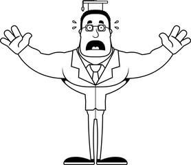 Cartoon Scared Teacher