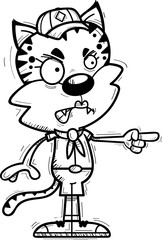 Angry Cartoon Female Bobcat Scout