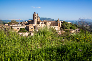 Fototapeta na wymiar cityscape of Urbino in Italy