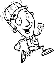 Cartoon Boy Scout Running