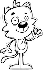 Cartoon Male Cat Waving