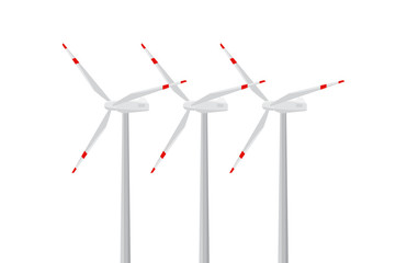 Vector windmills on a white background.