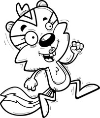 Cartoon Female Chipmunk Running