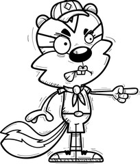 Angry Cartoon Female Chipmunk Scout