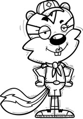 Confident Cartoon Female Chipmunk Scout