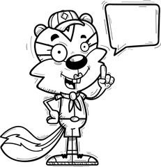 Cartoon Female Chipmunk Scout Talking