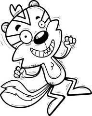 Cartoon Male Chipmunk Jumping