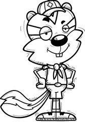 Confident Cartoon Male Chipmunk Scout