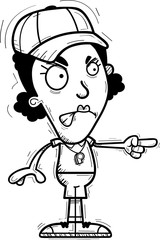 Angry Cartoon Black Woman Coach