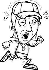 Exhausted Cartoon Senior Coach