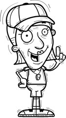 Cartoon Senior Coach Talking