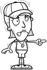 Angry Cartoon Woman Coach