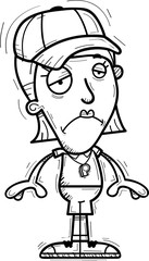 Sad Cartoon Woman Coach