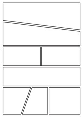 manga storyboard layout template for rapidly create the comic book style. A4 design of paper ratio is fit for print out.