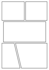 manga storyboard layout template for rapidly create the comic book style. A4 design of paper ratio is fit for print out.