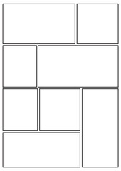 manga storyboard layout template for rapidly create the comic book style. A4 design of paper ratio is fit for print out.