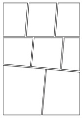manga storyboard layout template for rapidly create the comic book style. A4 design of paper ratio is fit for print out.
