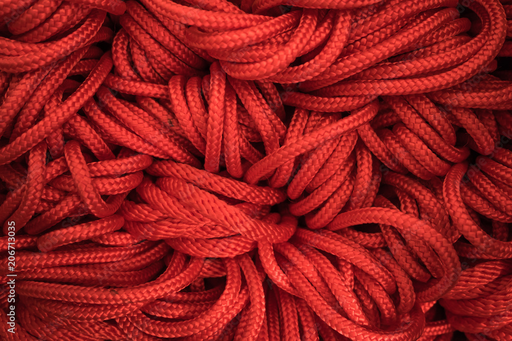 Wall mural bundle of red ropes for background - Wall murals