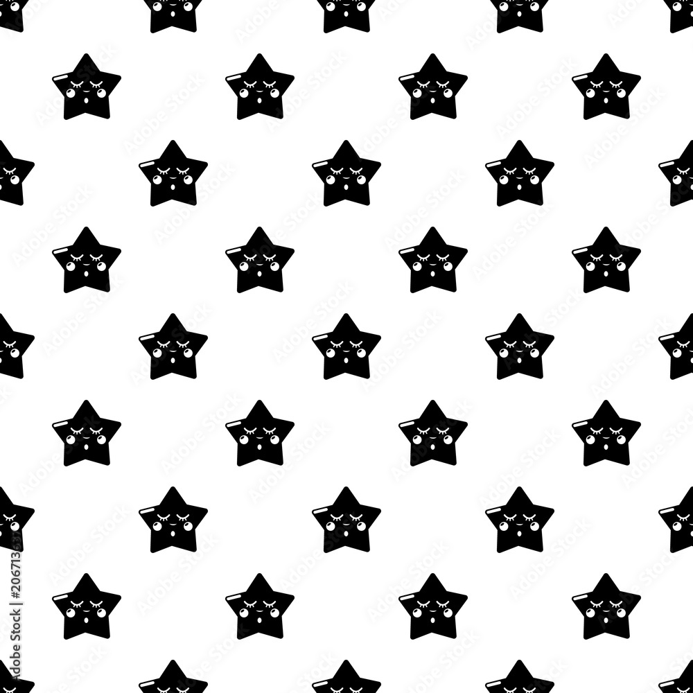 Poster sleeping star pattern vector seamless repeating for any web design