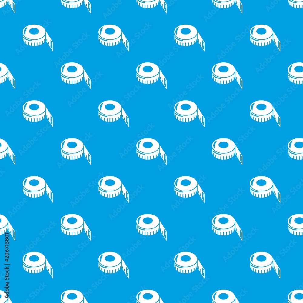 Poster tape measure pattern vector seamless blue repeat for any use
