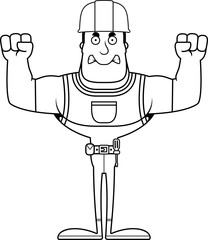 Cartoon Angry Construction Worker