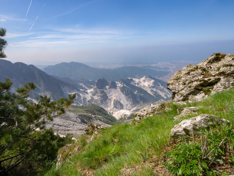 Apuan Alps - where marble quarries meet uncontaminated nature. Italy.