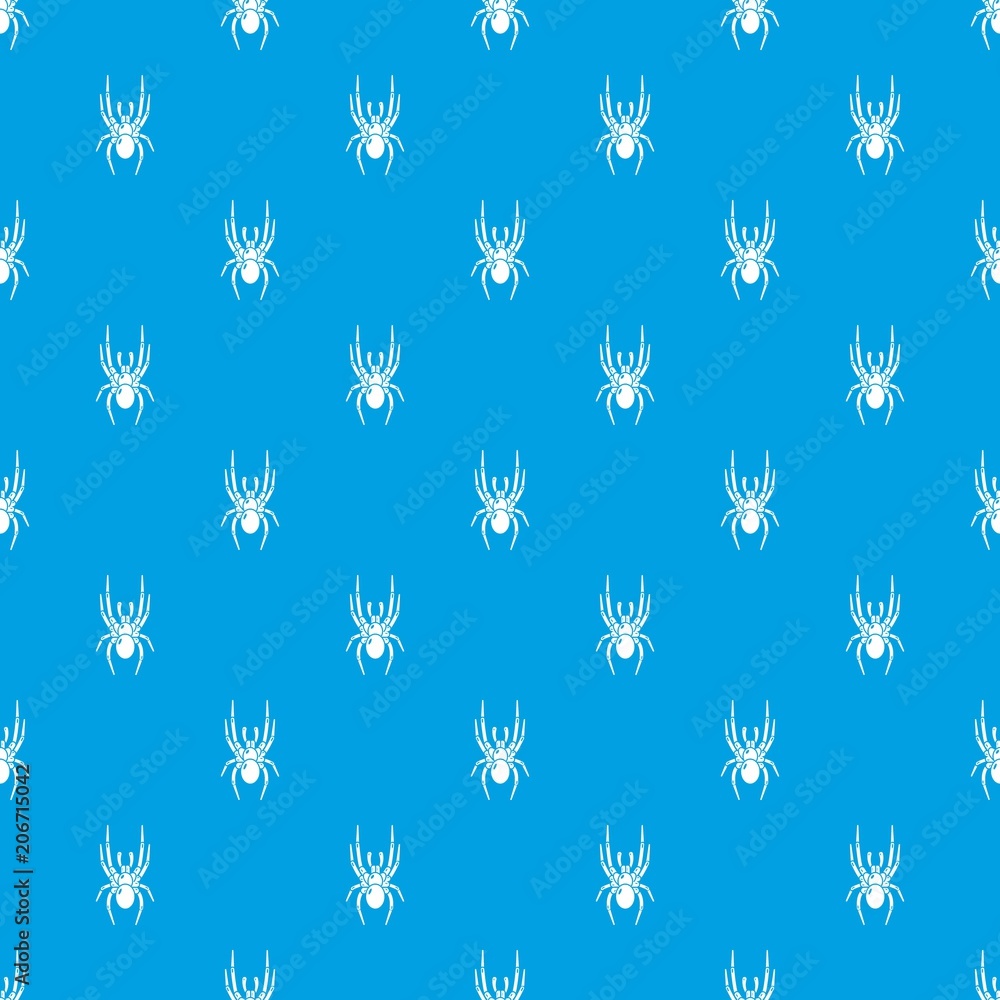 Poster spider pattern vector seamless blue repeat for any use