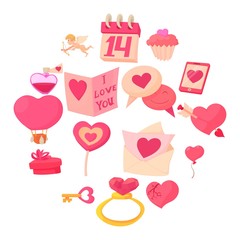 Saint Valentine set. Cartoon illustration of 16 Saint Valentine vector icons for web