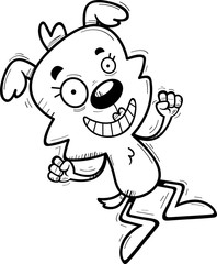 Cartoon Female Dog Jumping
