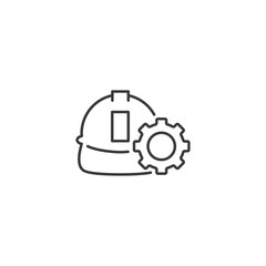 line technical support icon on white background