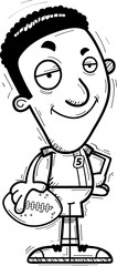 Confident Cartoon Black Football Player