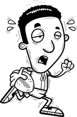 Exhausted Cartoon Black Football Player