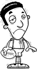 Sad Cartoon Black Football Player