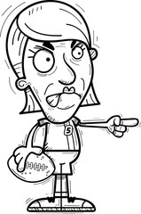 Angry Cartoon Senior Football Player