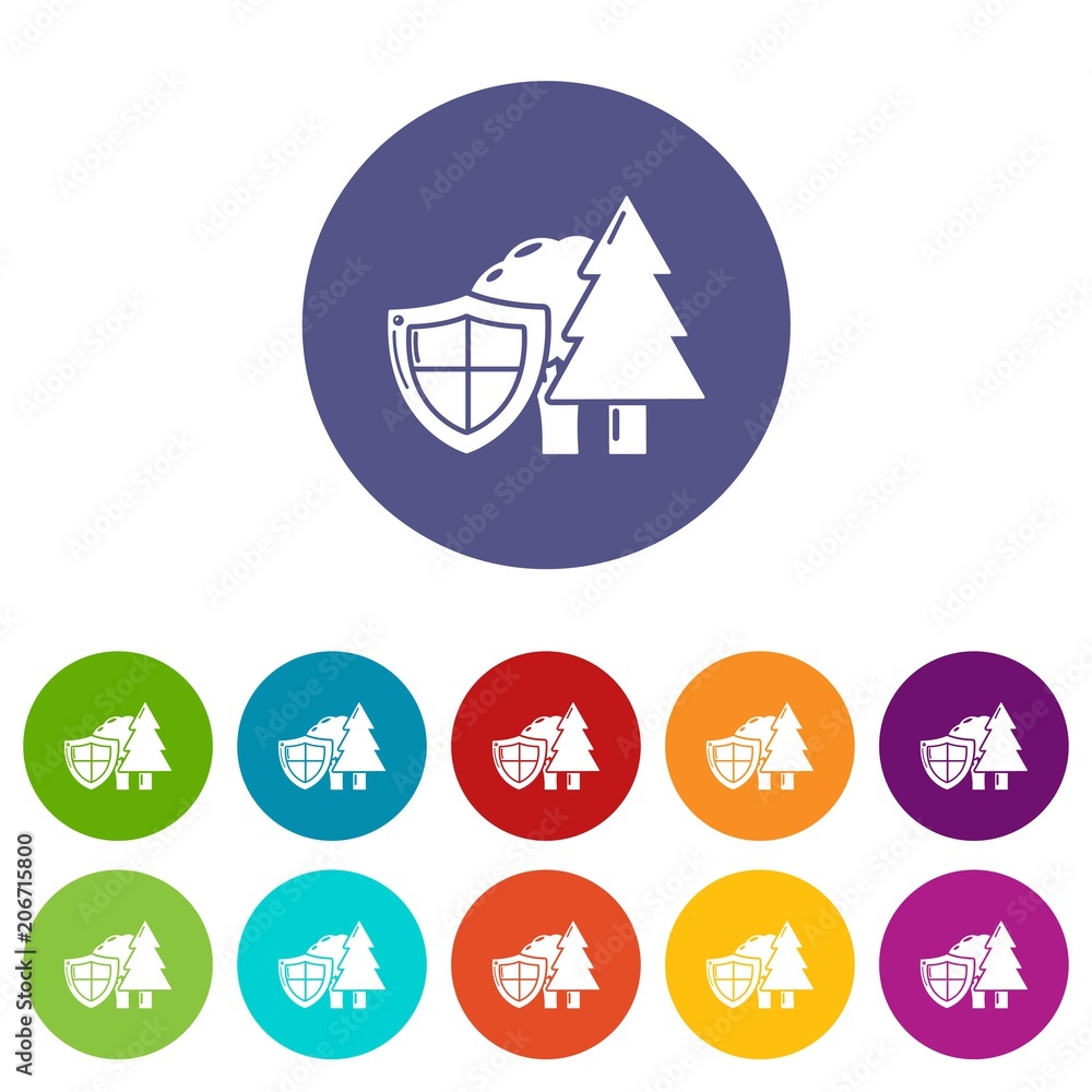 Poster environment protection icons color set vector for any web design on white background