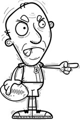 Angry Cartoon Senior Football Player