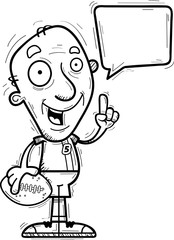 Cartoon Senior Football Player Talking