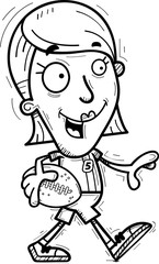 Cartoon Football Player Walking