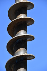 A big driller for earthworks on a construction site