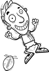 Cartoon Football Player Jumping