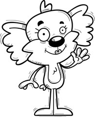 Cartoon Female Koala Waving