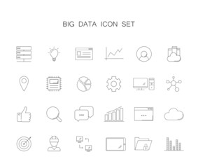 Line icons set. Big data pack. Vector illustration