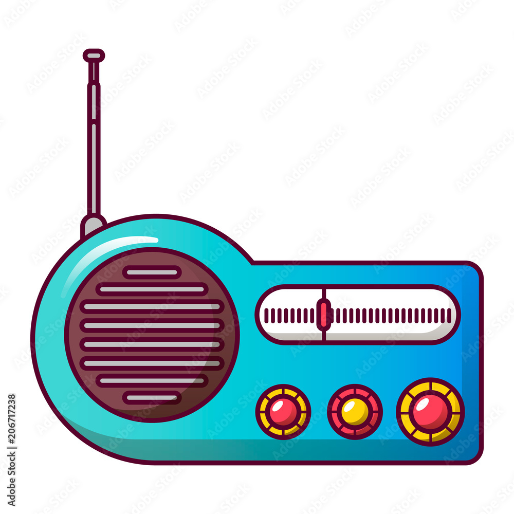 Poster portable radio icon. cartoon of portable radio vector icon for web design isolated on white backgrou