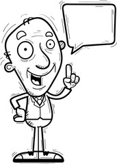 Cartoon Senior Businessman Talking