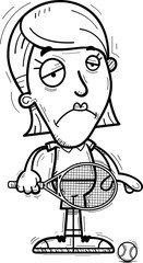Sad Cartoon Tennis Player
