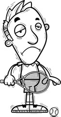 Sad Cartoon Tennis Player