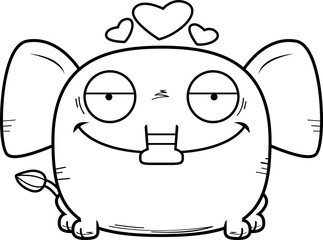 Obraz premium Cartoon Elephant in Love