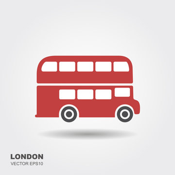London double-decker flat red bus