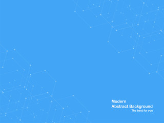 Blue background with polygon digital texture. Template design for business presentation, cover, web banner.